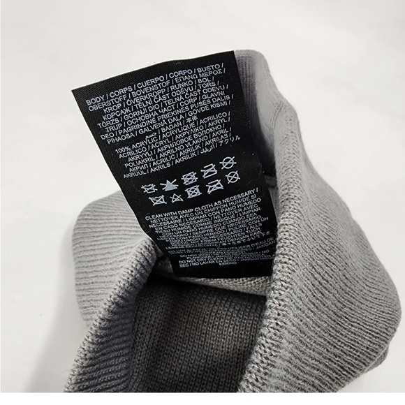 Hurley Icon Staple Beanie Men's One Size Gray Embroidered Logo - Picture 9 of 9